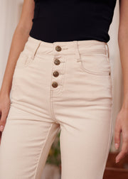 Jean droit taille haute brut