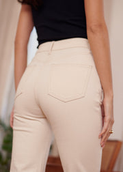Jean droit taille haute brut