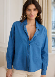 Chemise effet denim