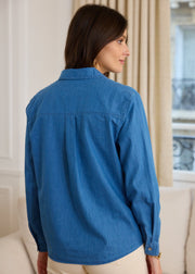 Chemise effet denim