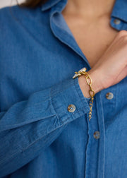Chemise effet denim