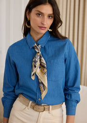 Chemise effet denim
