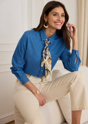 Chemise effet denim