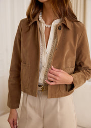 Veste courte effet daim