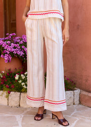 Pantalon ocre brodé galons
