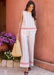 Pantalon ocre brodé galons