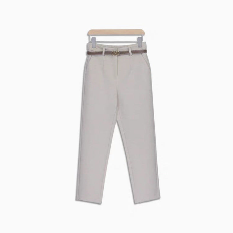 Pantalon en laine Victoire ivoire, pièce seule, vue de face