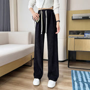Pantalon doublé polaire Ursule noir, vue portée de face