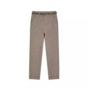 Pantalon en laine Victoire camel, pièce seule, vue de face