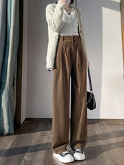 Pantalon doublé polaire Ninon marron, vue portée de face