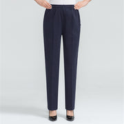 Pantalon Héloïse grande taille bleu foncé, vue portée de face