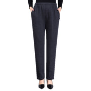 Pantalon Héloïse grande taille gris foncé, vue portée de face