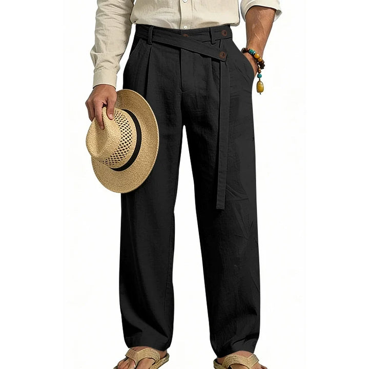 Pantalon coupe ample noir, vue portée de face