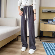 Pantalon doublé polaire Ursule gris, vue portée de face