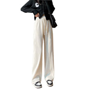 Pantalon doublé polaire Ursule ivoire, vue portée de face