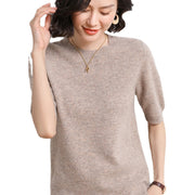 Pull en maille Iris — vue portée de face, plan taille