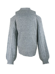 Pull col roulé Romane gris — pièce isolée, vue de face