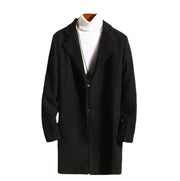 Manteau en laine Séraphin noir — pièce isolée, vue de face