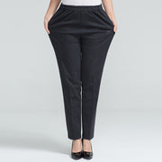 Pantalon Héloïse grande taille gris foncé, vue portée de face