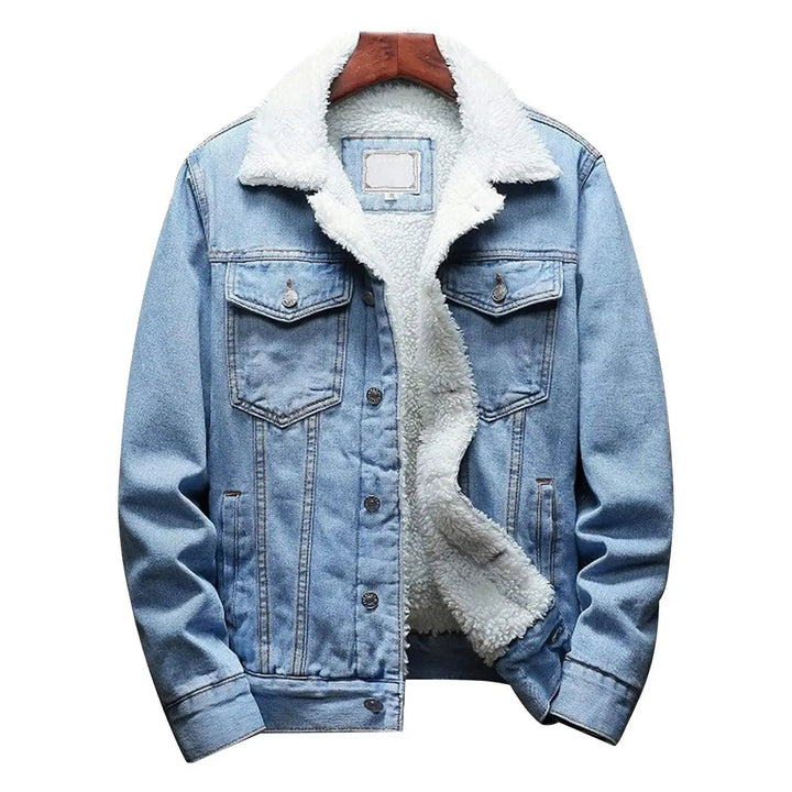Veste boutonnée à col effet sherpa — vue de face