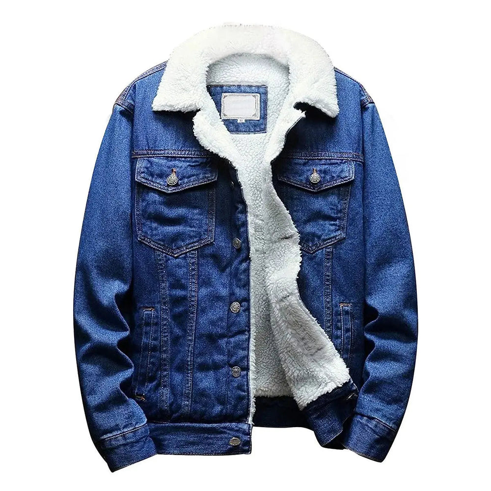 Veste boutonnée à col effet sherpa — vue de profil