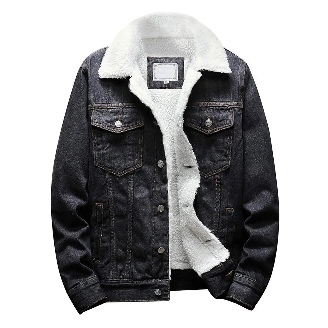 Veste boutonnée à col effet sherpa — vue de dos