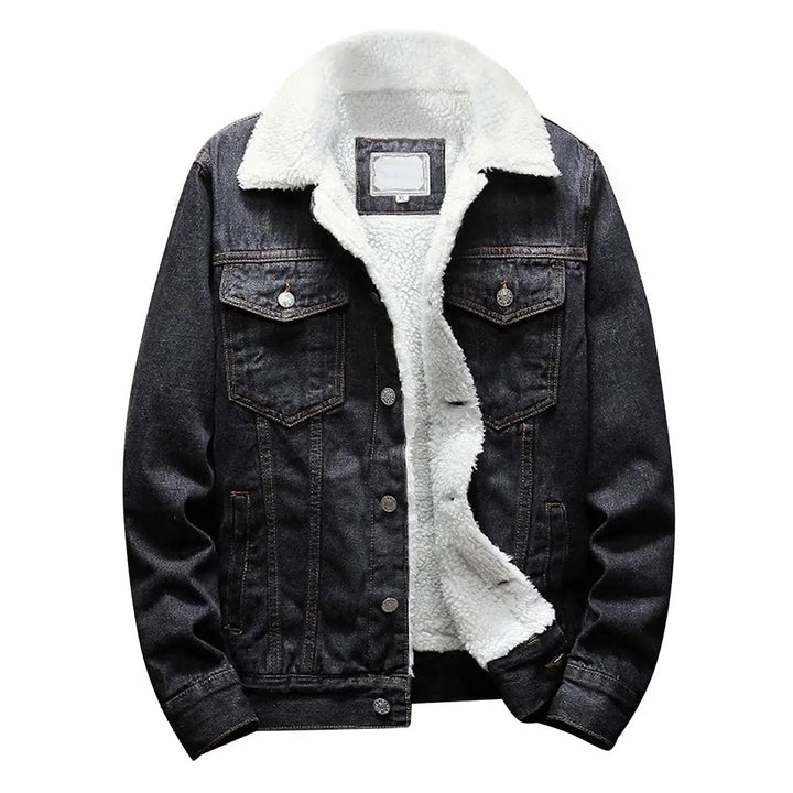 Veste boutonnée à col effet sherpa — vue de dos