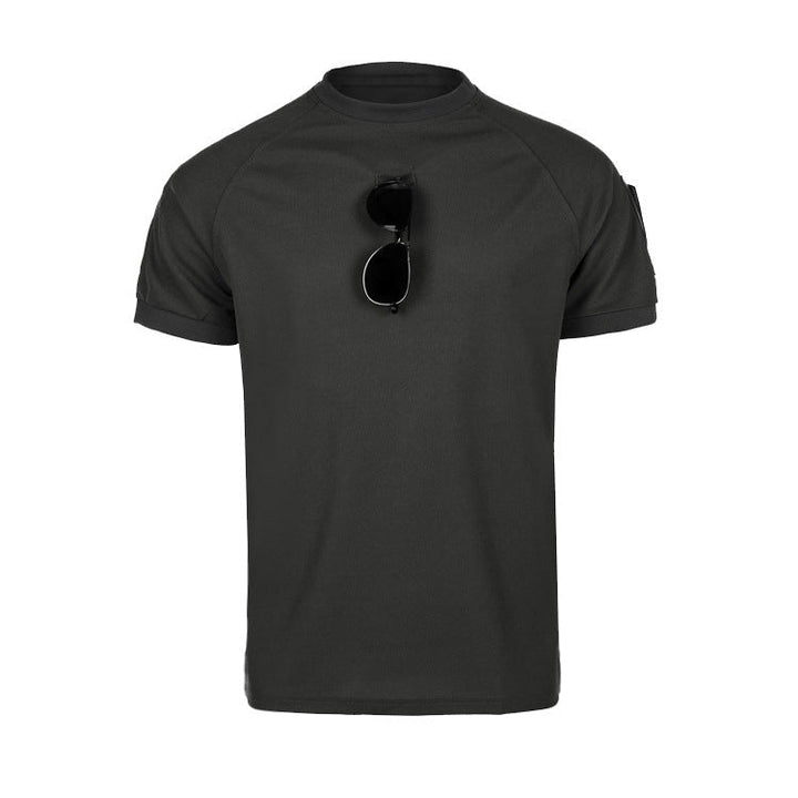 T-shirt noir à col rond, vue de face