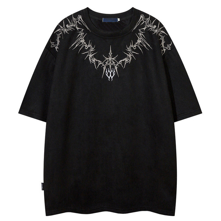 T-shirt brodé noir, vue de face