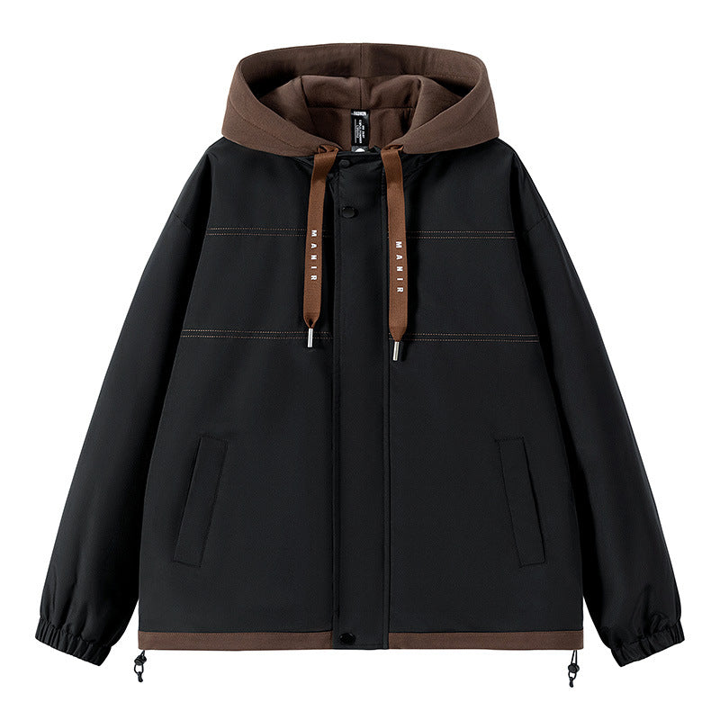 Veste à capuche contrastante