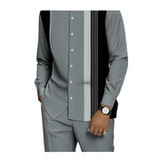 Ensemble manches longues et pantalon gris — vue portée de face
