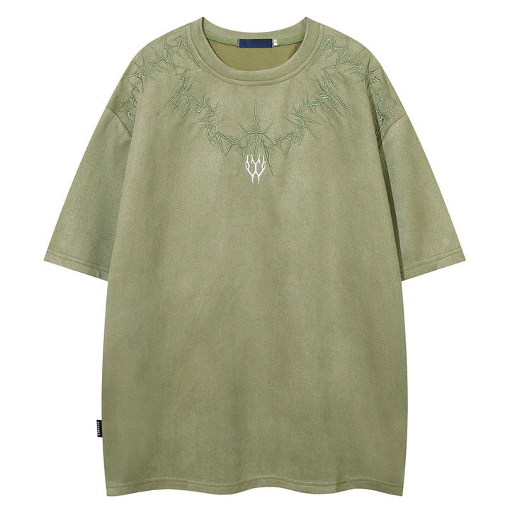 T-shirt brodé vert clair, vue de face