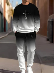 Ensemble long à effet dégradé noir et blanc — vue portée en pied
