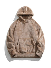 Sweat à capuche aspect peluche