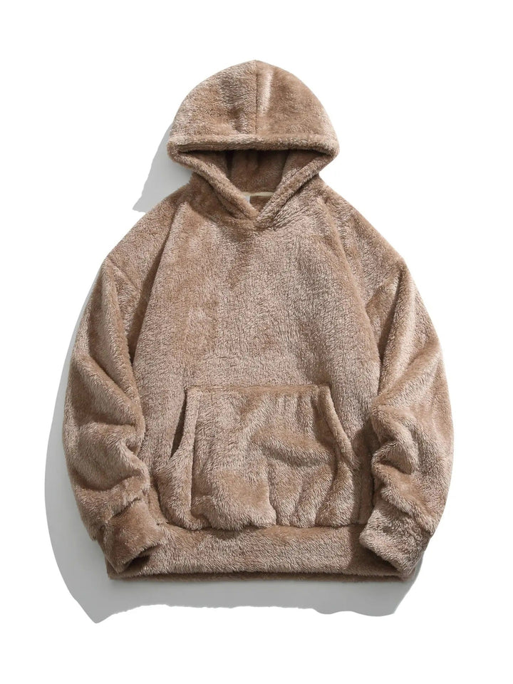 Sweat à capuche aspect peluche