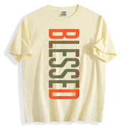 T-shirt col rond grandes tailles crème — pièce isolée, vue de face