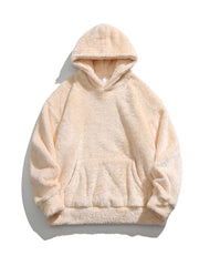 Sweat à capuche aspect peluche