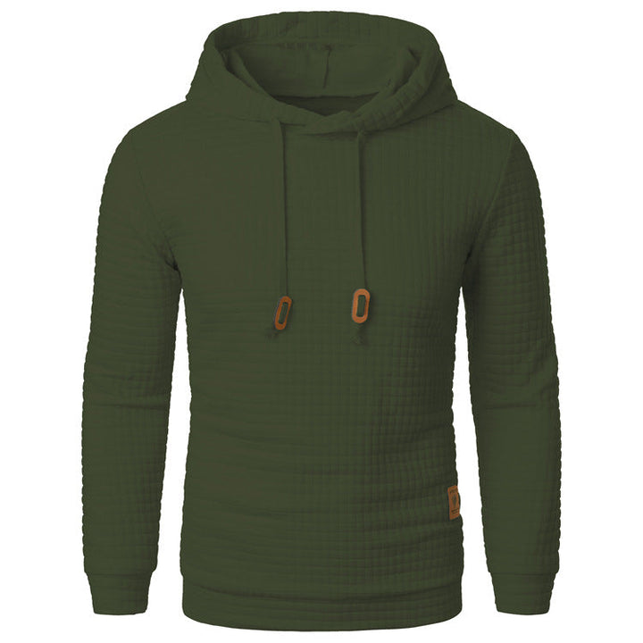 Sweat à capuche et relief quadrillé, vue de trois-quarts