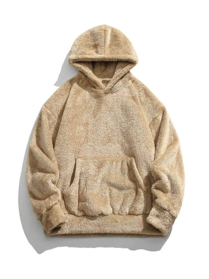 Sweat à capuche aspect peluche