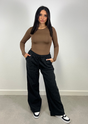 Jogging coupe droite noir