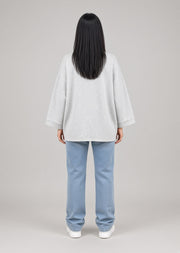 Sweat oversize gris — dos