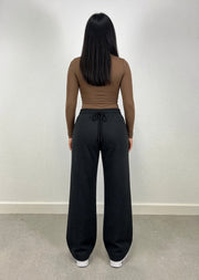 Jogging coupe droite noir — dos