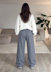 Jogging coupe droite gris — dos