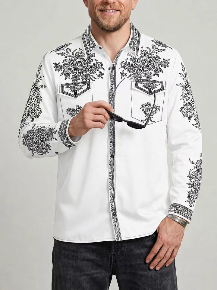 Chemise à motifs contrastés — vue complémentaire du produit.
