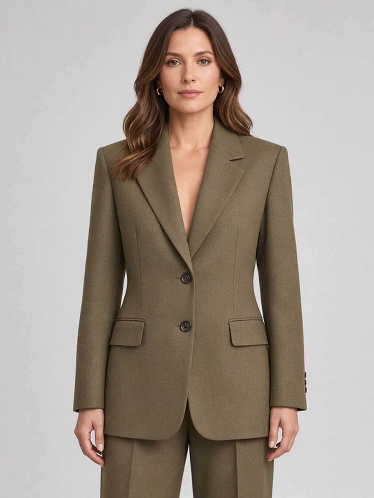 Blazer kaki structuré — vue de face