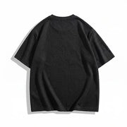 Ensemble sport d'été noir — vue du t-shirt à plat
