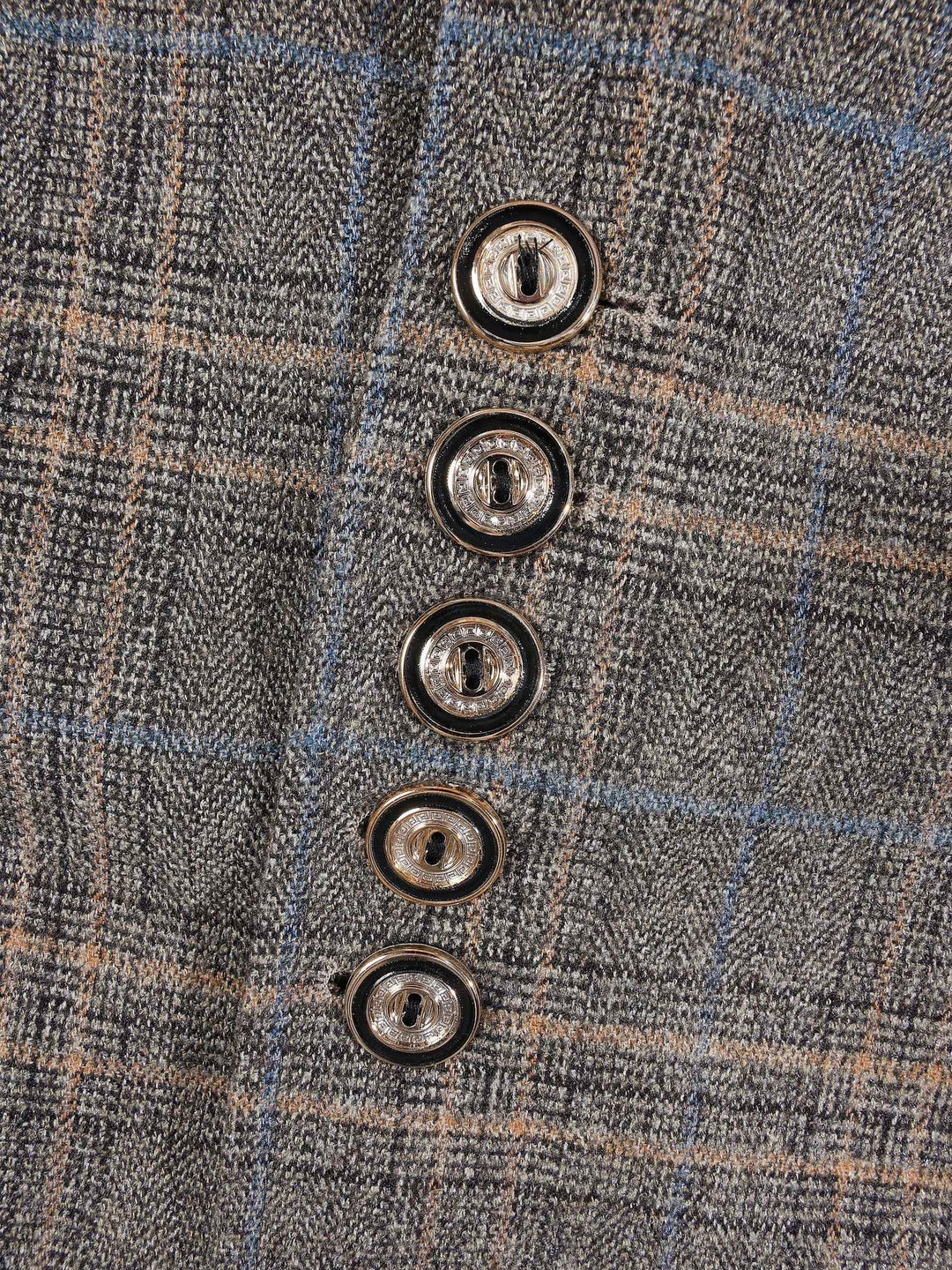 Blazer à carreaux à boutonnage simple