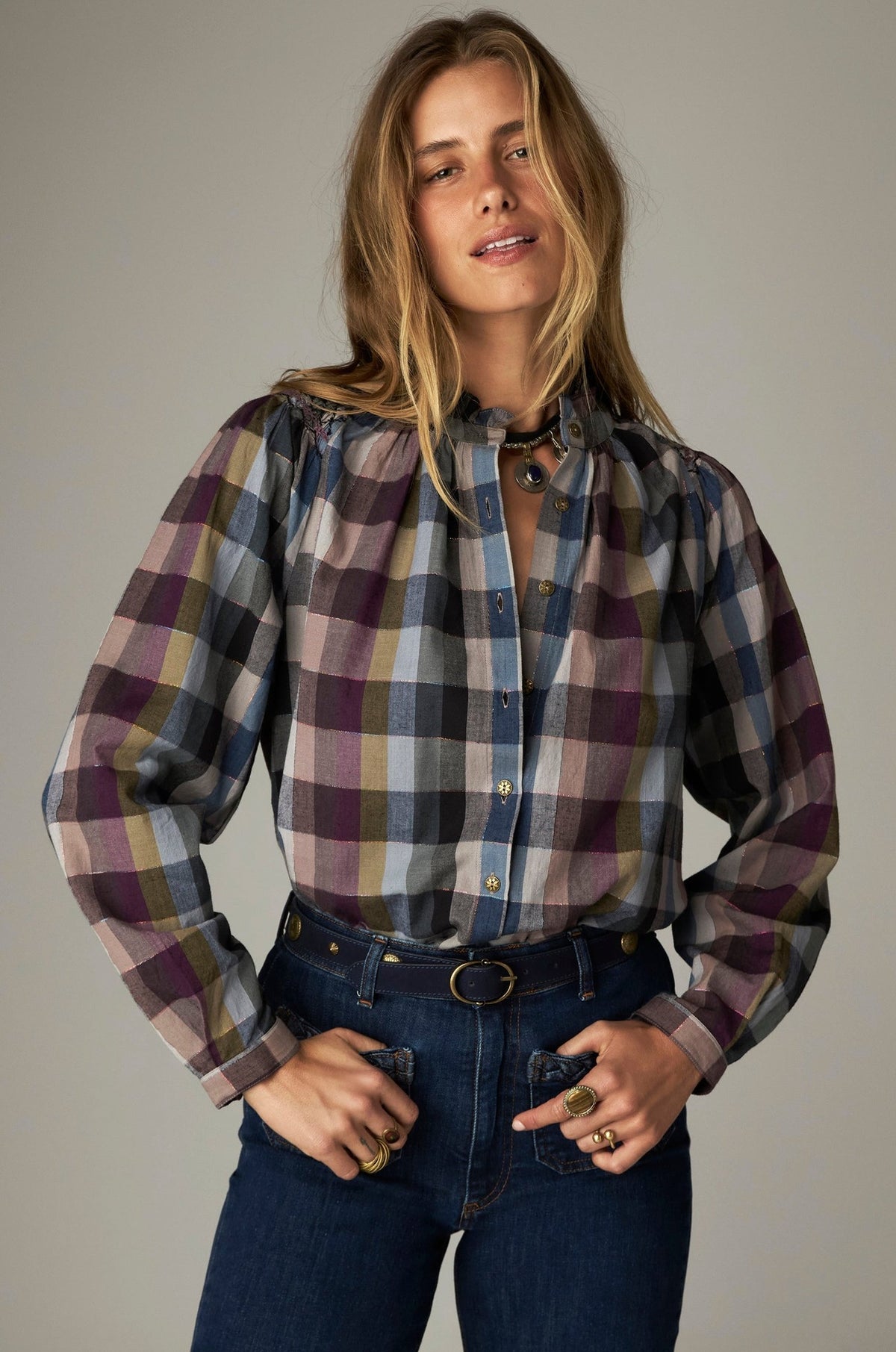 Blouse à carreaux