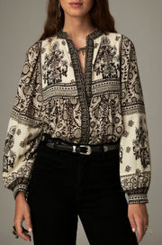 Blouse imprimée contrastée