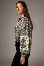 Blouse imprimée contrastée
